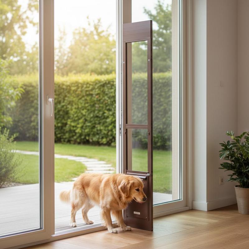 Glass Door Hinge - Hondenluik voor schuifdeuren, 75 7/8 tot