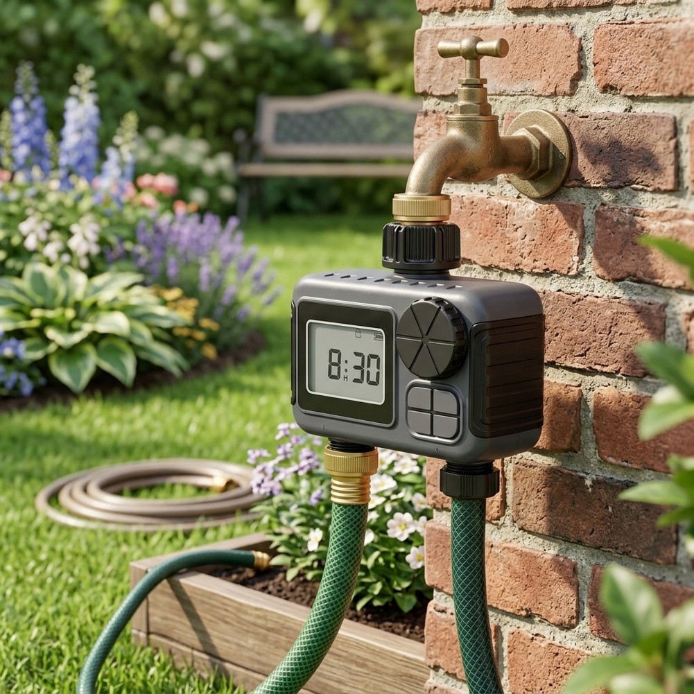 Timer Dual Outlet - Tuinirrigatietimer met dubbele uitlaat, ABS-behuizing voor
