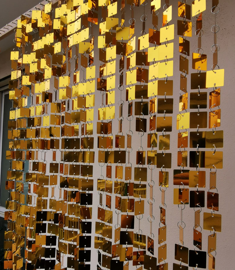 Pvc Panel Background - 3 cm goud zilver vierkante pailletten
